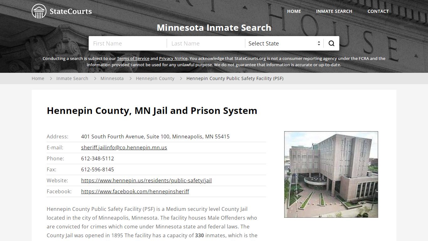 Hennepin County, MN Jail and Prison System - State Courts